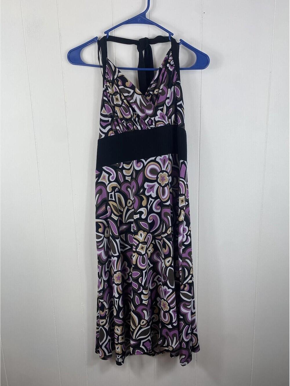 Miss Dorby Y2K Halter Dress Size 14 Purple Fairy Whimisgoth Tie Midi Flowy
